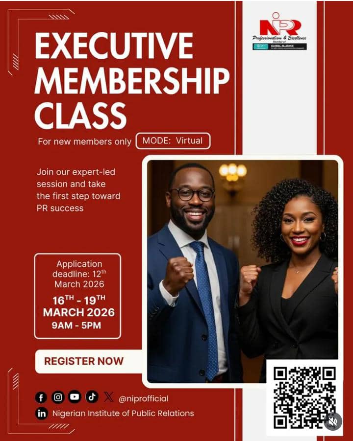 NIPR To Commence Registration For 2026 Executive Membership Class.